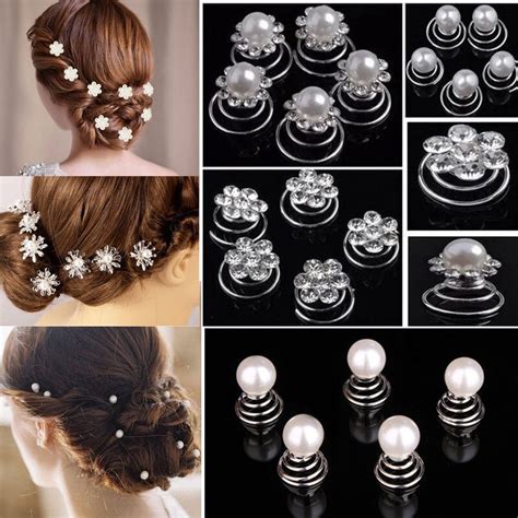 12pcs Wedding Bridal Hair Pins Crystal Twists Coils Flower Swirl Spiral Hairpinsspiral Hairpin