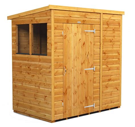 Power 6x4 Pent Garden Shed Single Door Pent Roof Garden Sheds