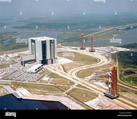 An Aerial View Of The Apollo Saturn V Facilities Test Vehicle Rolling