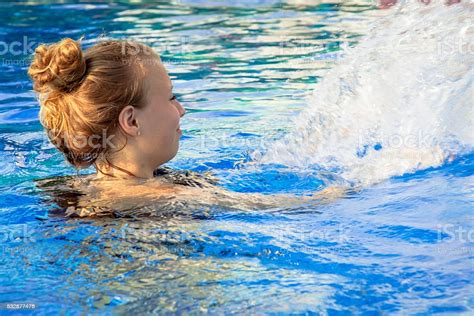 Happy Blond Girl In The Swimming Pool Stock Photo Download Image Now