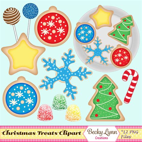 Happy memories of freshly baked sugar cookies with red and green frosting and lots of sprinkles pop into our minds when we get a. Christmas Cookies Clip Art Set Christmas Cookie Graphics