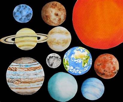 Planets Solar System Clipart Watercolor Order Earth