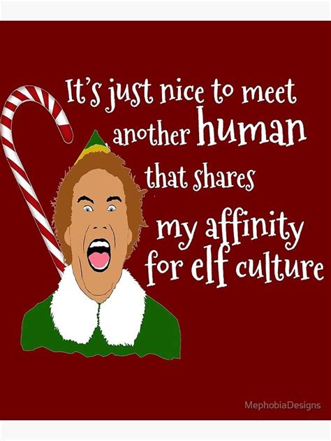 Buddy The Elf Quotes Canvas Mounted Print By Mephobiadesigns Buddy