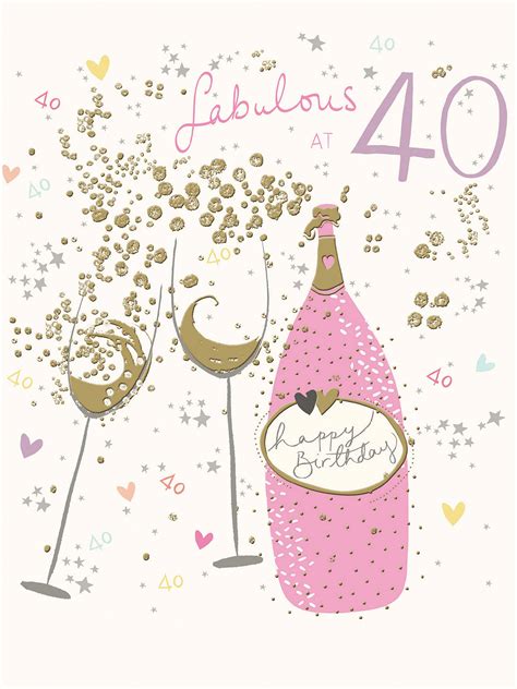 Woodmansterne 40th Birthday Card At John Lewis And Partners
