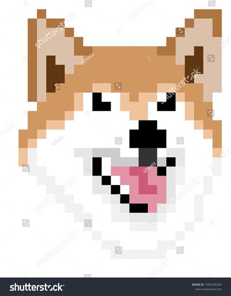 Vector Pixel Art Shiba Inu Dog Stock Vector Royalty Free 1565165344