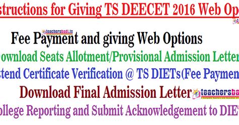 Instructions For Giving Ts Deecet 2016 Web Options Fee Payment