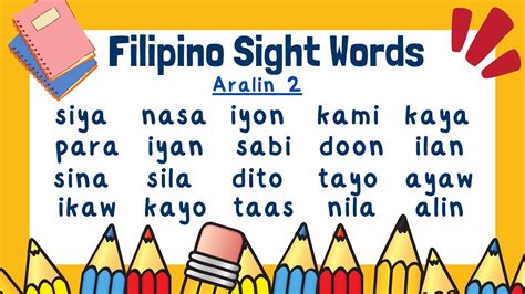 Lesson 4 Filipino Sight Words Practice Reading Mga Karaniwang