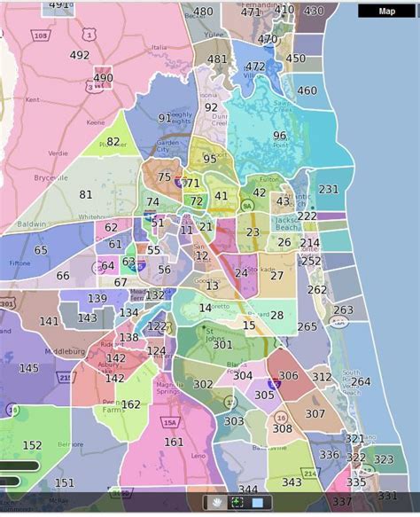 Jacksonville Area Code Map Jacksonville Fl Area Code Map