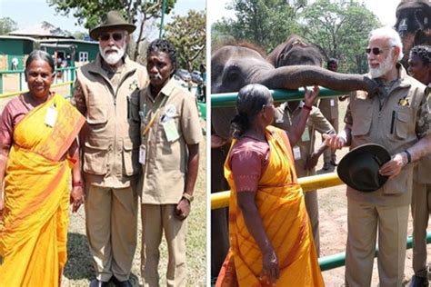 Pm Modi Meets The Elephant Whispers Couple Boman Bailey See Photos