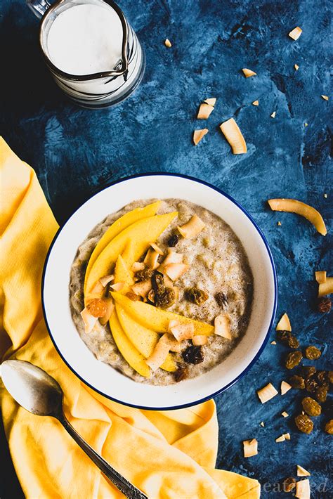 Tropical Plantain Oatmeal Bowls With Coconut And Mango Meatified