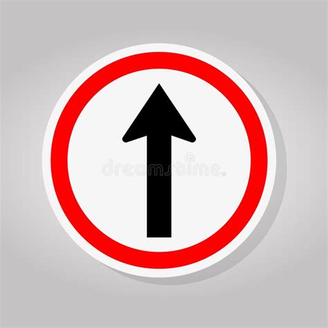 One Way Traffic Road Sign Isolate On White Backgroundvector