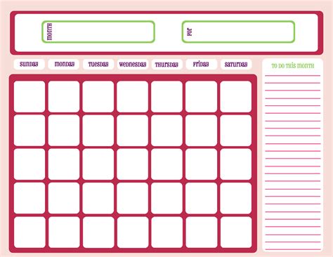 Free Printable Templates Calendar

