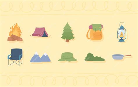 Premium Vector Camping Icon Set