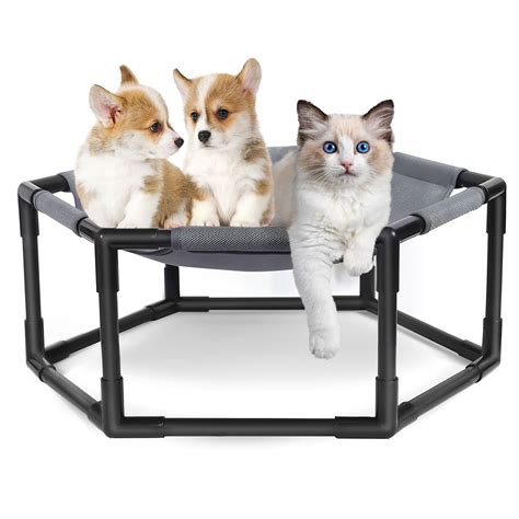 Raised Dog Bed Cat Hammock Bed Portable Elevated Dogcat Bed
