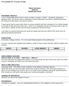 Finding a job can be a boring process and it can sometimes feel neverending, too. cv example for 16 year olds | Cv examples, Cv template ...