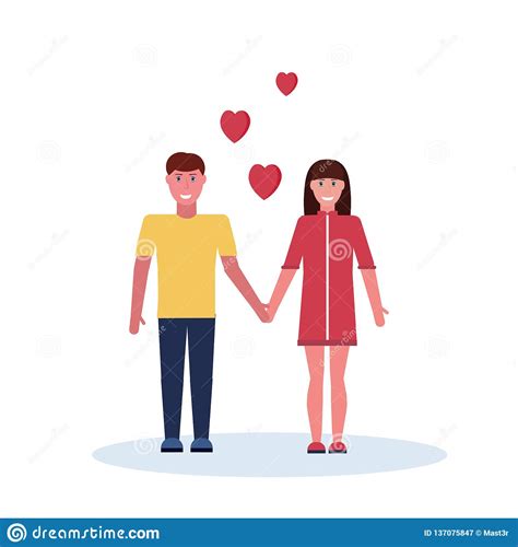 Couple In Love Holding Hands Happy Valentines Day Celebrating Concept