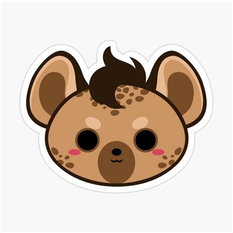 Cute Spotted Hyena Sticker By Cat3287 Cute Cartoon Drawings Cute