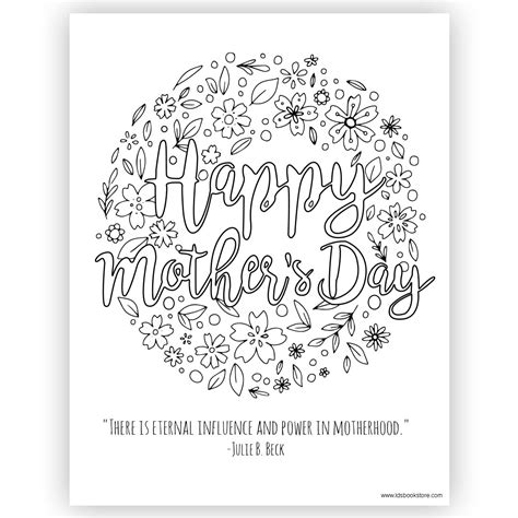 Happy Mother's Day Coloring Page - Printable