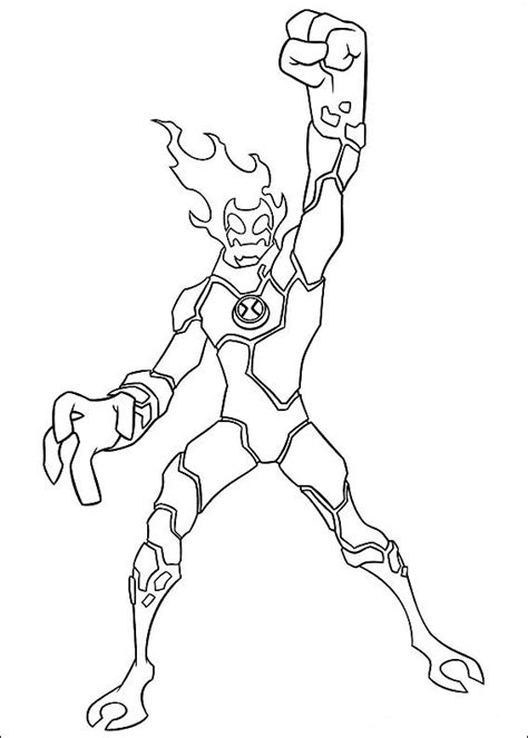 Ben 10 Heat Blast Colouring Page | eColoringPage.com- Printable Coloring Pages