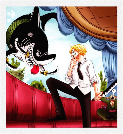 Onepiecesource Sanji Envisioning How He Will Cook Up A Shark That Looks Like Zoro Tumblr Pics