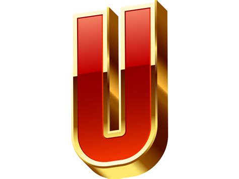 Golden U Letter Png Transparent Image