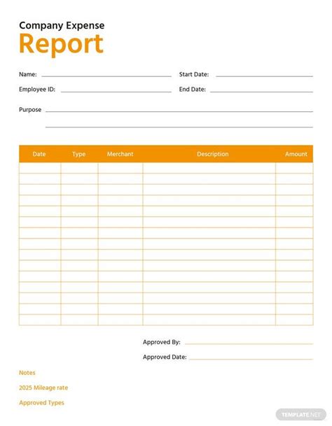 Free Company Expense Report Template In Microsoft Word Microsoft