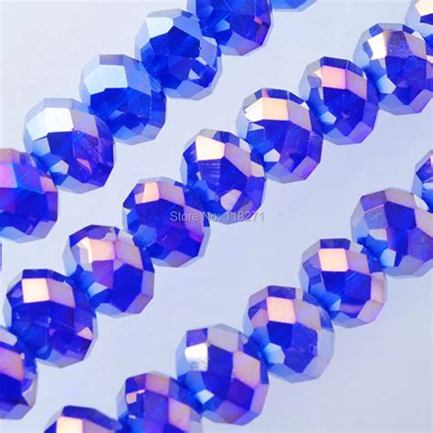 New Arrival 95pcs Lot 4x6MM High Quality Dark Blue Crystal Faceted