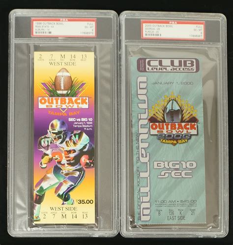 Lot Detail Outback Bowl Game Lot Of 6 Full Psa Graded Tickets