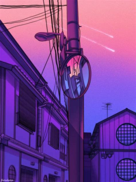 Surudenise Dark Purple Aesthetic Anime Scenery Wallpaper Purple Anime