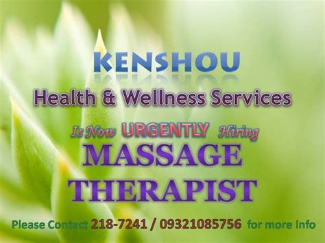 Massage Therapist Urgent Hiring Job Offered From Manila Metropolitan Area Makati