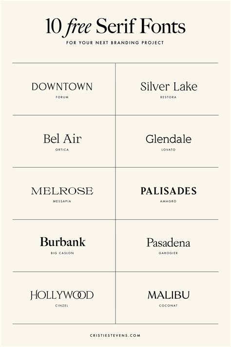 10 Free Serif Fonts For Your Next Branding Project — Cristie Stevens