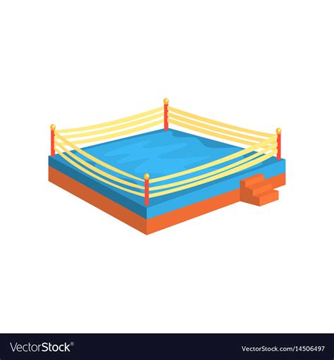 Boxing Ring Sports Equipment Colorful Cartoon Vector Image