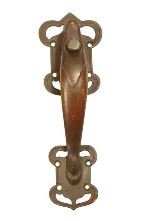 Antique Modern 10 In Bronze Push Button Door Pull Olde Good Things