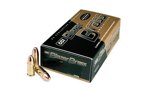 Cci Blazer Brass 9mm Luger Ammunition 50 Rounds Fmj 115 Grains 5200