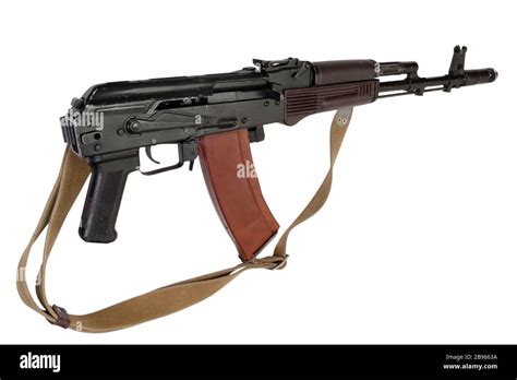 Kalashnikov Ak 74 Assault Rifle Isolated On White Background Stock