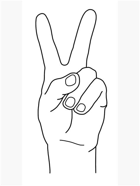 Simple Peace Sign Hand Line Design Photographic Print For Sale By