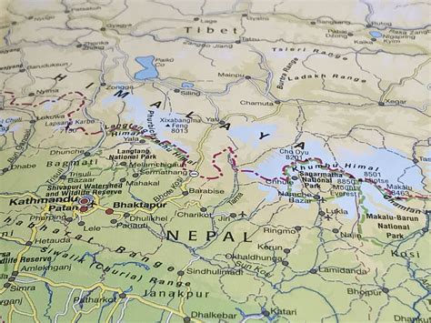 Hd Wallpaper Map Of Nepal Himalaya Tibet Geography Travel Everest