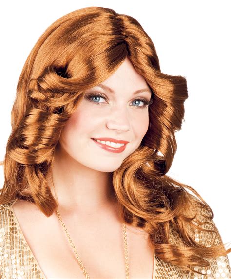 70s Brown Disco Wig Ladies Fancy Dress 1970s Celebrity Singer Costume