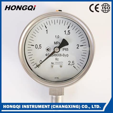 25 Oil Filled Refrigerant Pressure Gauge With Stainless Steel