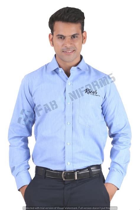 Poly Cottoncotton Light Blue Formal Office Shirt Size 36 38 40 42