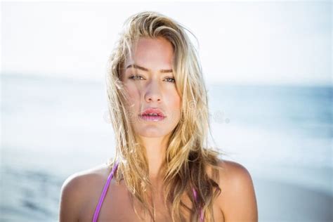 Beautiful Woman Posing On The Beach Stock Image Image Of Posing
