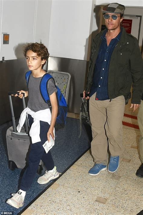Matthew Mcconaughey Touches Down In Sydney With Son Levi
