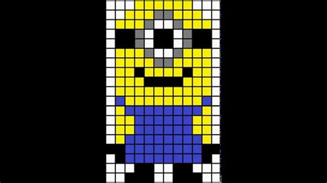 Minion Pixel Art Grid Minecraft Pixel Art Template Minion Pixel Art
