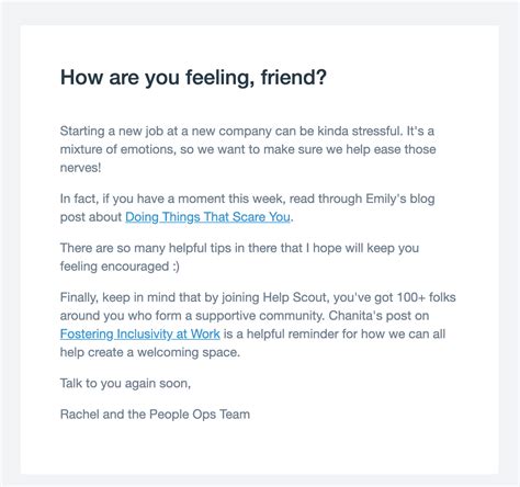 I frequently receive emails from people who are interested in some sort of knowledge exchange but never clarify how they would like for me to take action. Help Scout's Step-By-Step Guide to Employee Onboarding ...