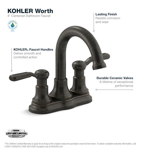 However, both kohler double shower heads are standard 2.5 gpm (gallons per minute) how to fix a leaky kohler shower faucet? KOHLER Worth 4 in. Centerset 2-Handle Bathroom Faucet in ...