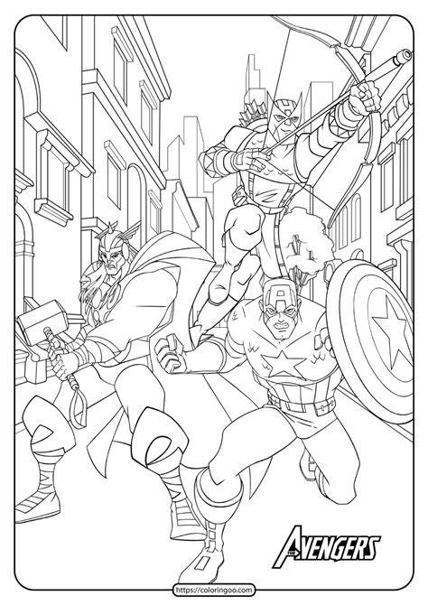 Avengers coloring pages for kids the avengers is a group of superheroes from the marvel comics. Printable The Avengers Coloring Book and Pages 02