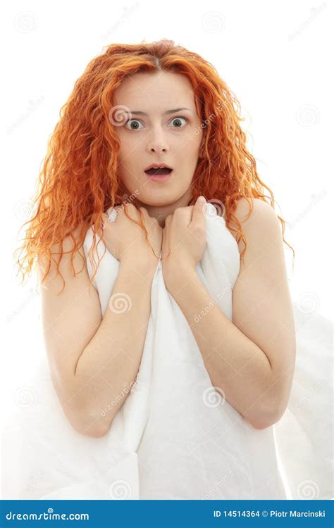 Shocked Redhead Cute Girl Drop Jaw Astounded And Speechless Stare