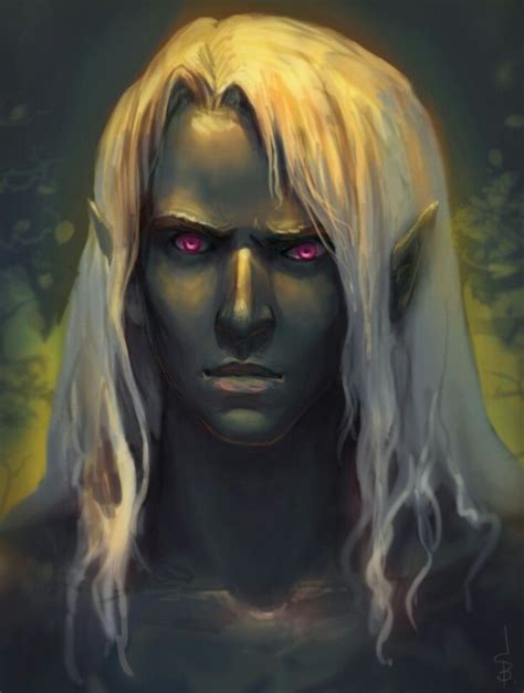 Drizzt Drow Male Dark Elf Fantasy Character Design