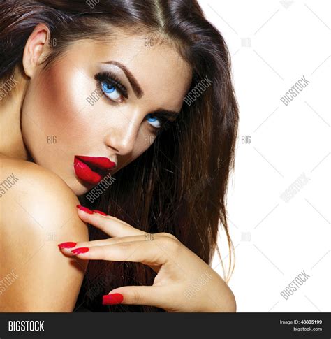 Sexy Beauty Girl Red Lips Nails Image And Photo Bigstock