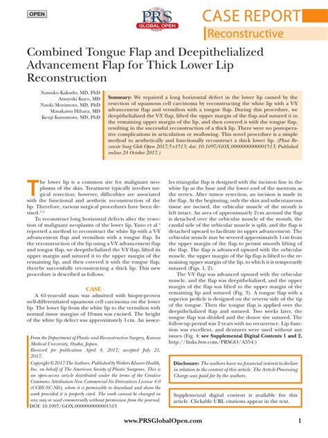 Pdf Combined Tongue Flap And Deepithelialized Advancement Flap For